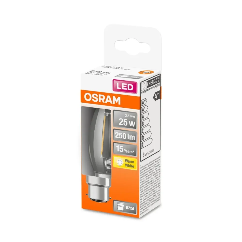 FLAMME LED 2.5W B22 FILAMENT TORRIDE