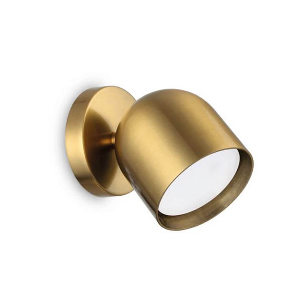 Design Contemporain Ideal Lux applique murale Dodo couleur laiton à 1 lampe en métal Ø 8,5cm
