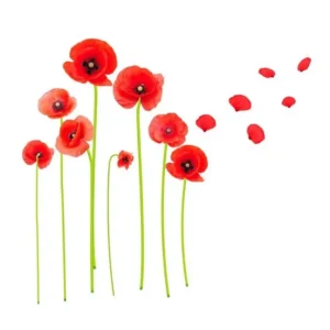 Autocollant Mural Coquelicots Motif êt Enchantée