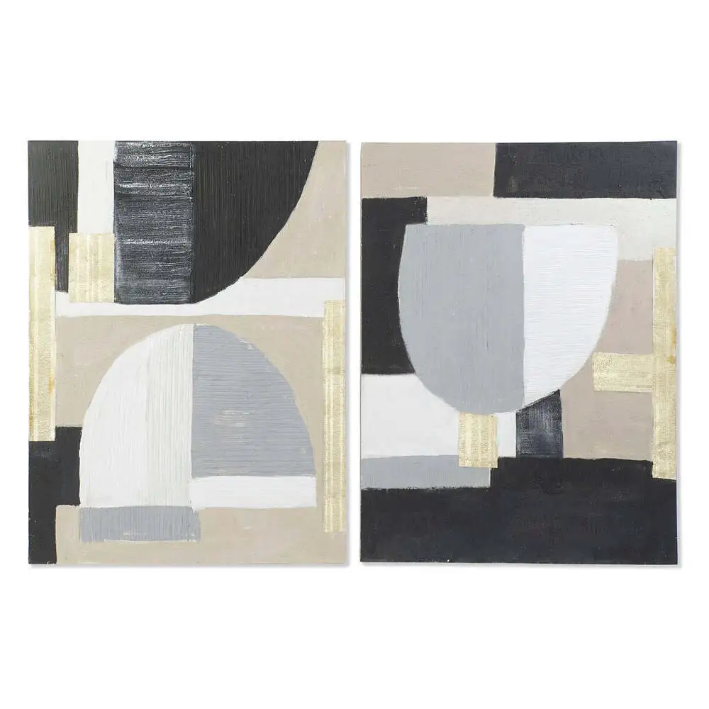 Cadres Muraux Abstrait Scandinave Noir et Crème (90 x 2,4 x 120 cm) (2