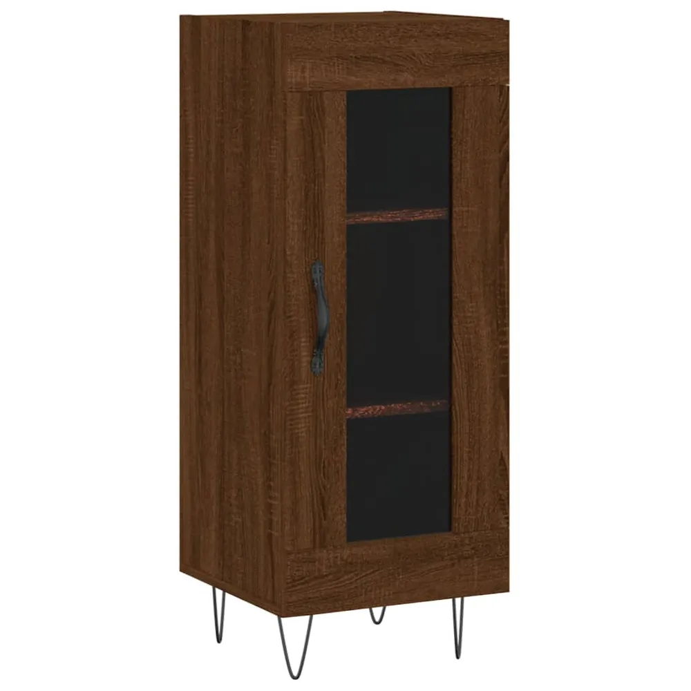 Buffet bahut commode armoire meuble de rangement organisateur cuisine salle de séjour salon 34,5 x 34 x 90 cm bois d'ingén...