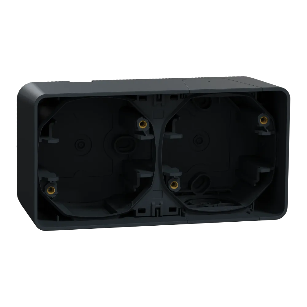 Boite en saillie SCHNEIDER MUR37914 horizontale étanche Mureva 2 postes gris en PVC auto-extinguible