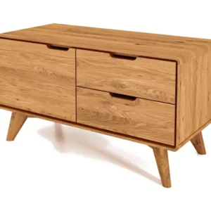 GREG - Commode à tiroirs en chêne sauvage, finition à l'huile naturelle (Classe ++)