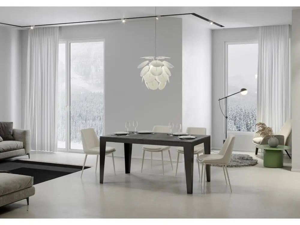 Table Flame Evolution Dessus Ciment 90x120 Allongée 224 cadre Anthracite