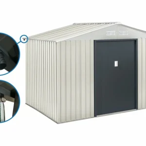 Abri de jardin métal "nebraska" - 5,29m² avec gouttière (Lot de 4)