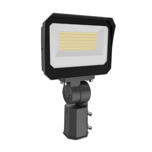 100/120/150W 120-277V Turnable Power and Color CCT 3000K/4000K/5000K LED Flood Light Slip Fitter Mount (Pack 4)