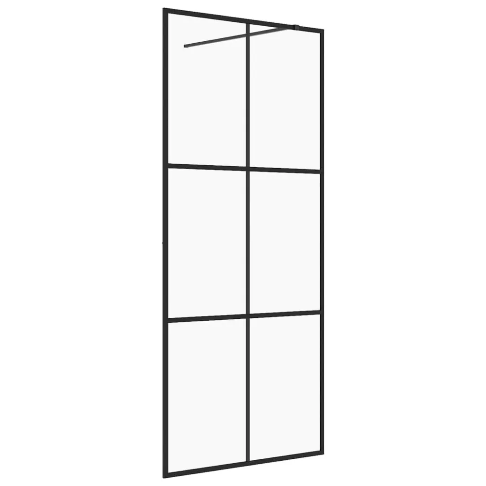 Paroi de douche avec verre ESG diaphane 100x195 cm Noir