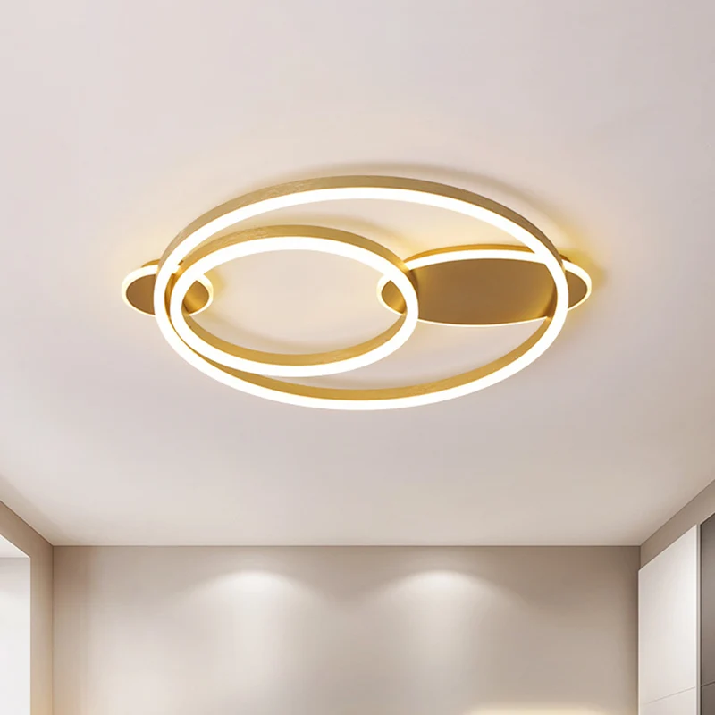 16"/19,5" breite LED-Unterputzbeleuchtung für Schlafzimmer, novateur goldene Einbauleuchte mit ringförmigem Acrylschirm wa...
