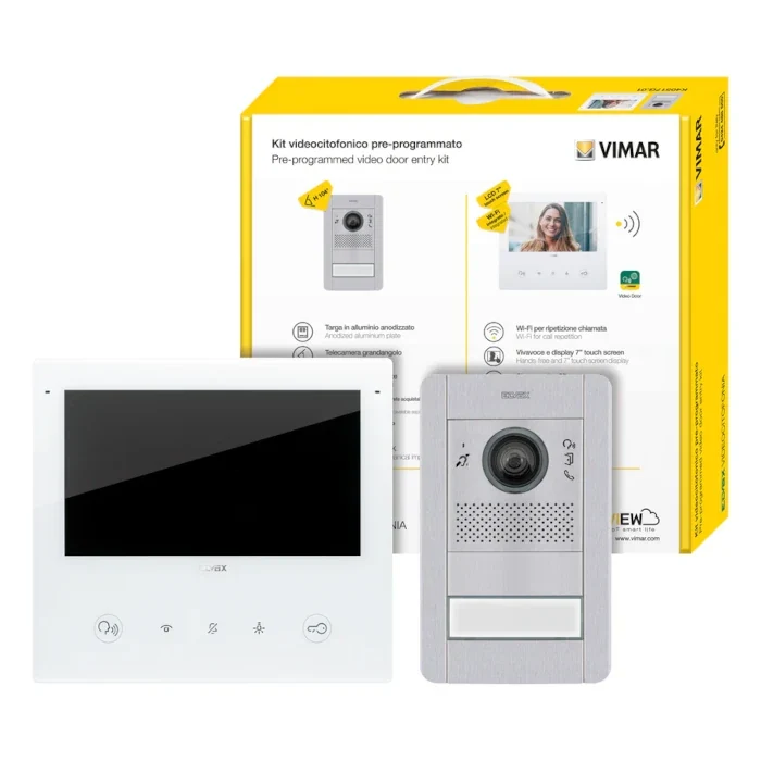 Ration alimentaire KIT VIDEOCITOFONICO ELVOX VIMAR MONO/BIFAMILIARE 2 FILI PLUS K40517G.01
