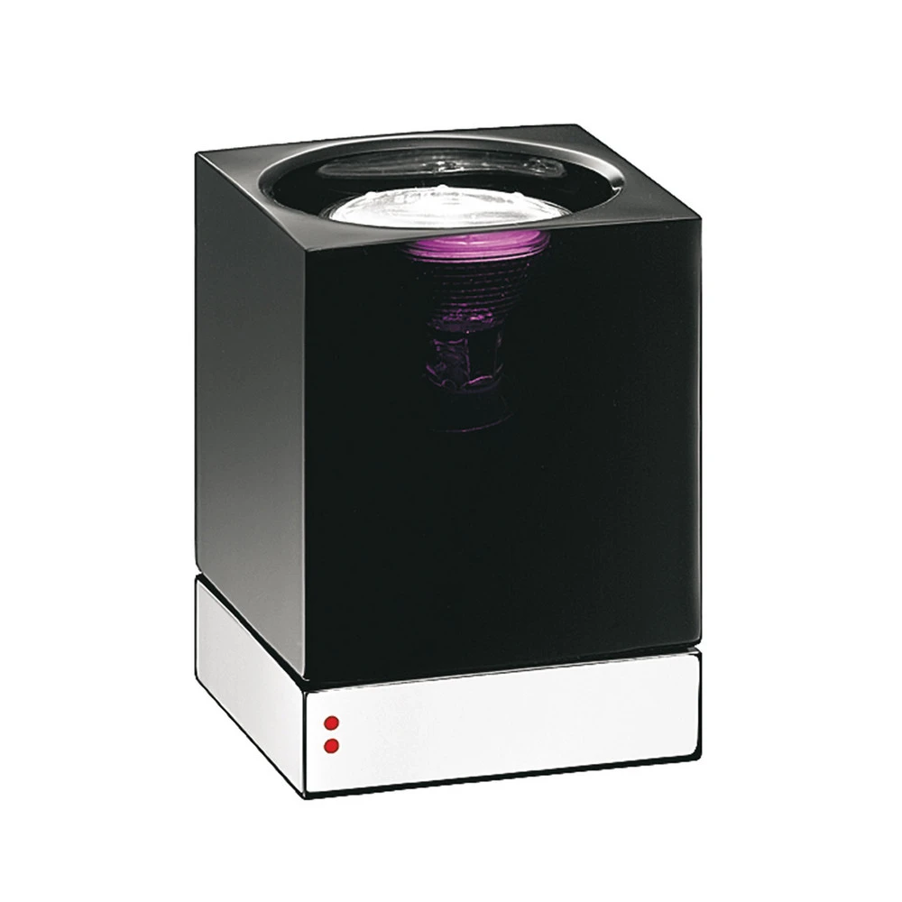 Abat-jour conique Fabbian Cubetto lampe à poser GU10 chromée/noire