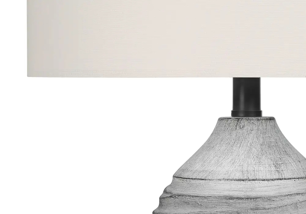 éClairage - Lampe De Table 27"H RéSine Gris / Abat-Jour Ivoire avec Abat-Jour Inclus