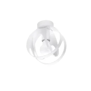 Plafonnier tendance en acier - 1 sources lumineuses - L.16 x H.21 cm - blanc