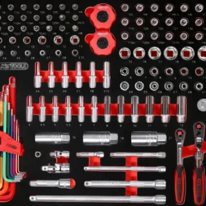 KS TOOLS Jeu de clés à douille 1/4''+ 3/8' dans insert en mousse, 156 pcs ( 811.0156 ) BRILLIANT TOOLS