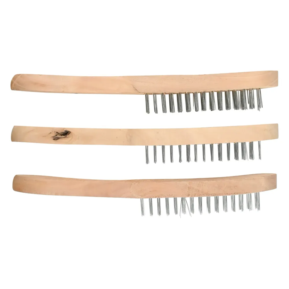 Brosse métallique 3 pcs bois