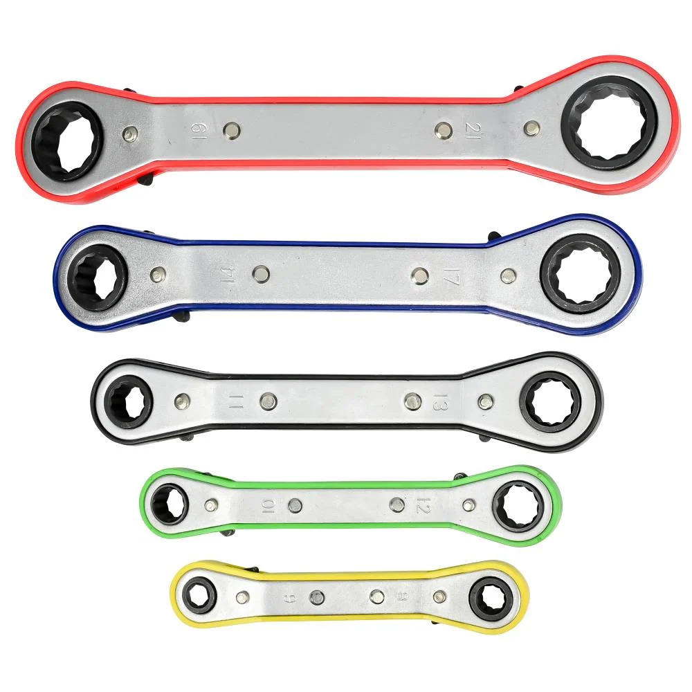 Clé à cliquet polygonale avec support 5 pcs métrique
