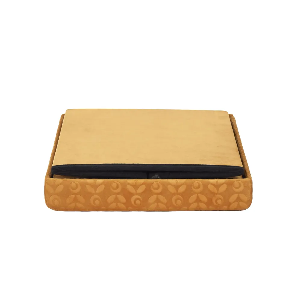 COFFRE POUF PLIABLE RETRO MOUTARDE CMP