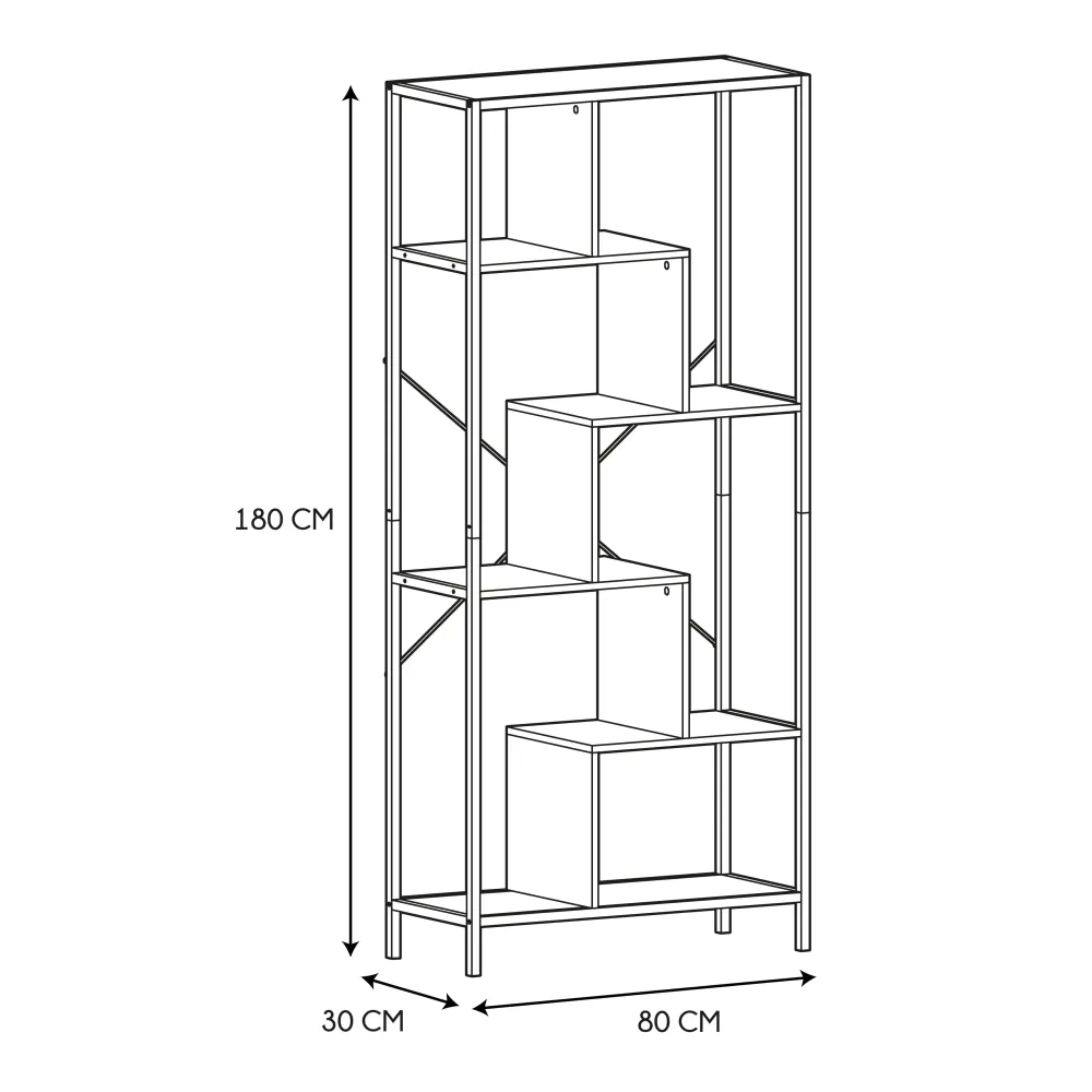 ETAGERE EDISON 80X30X180CM CMP