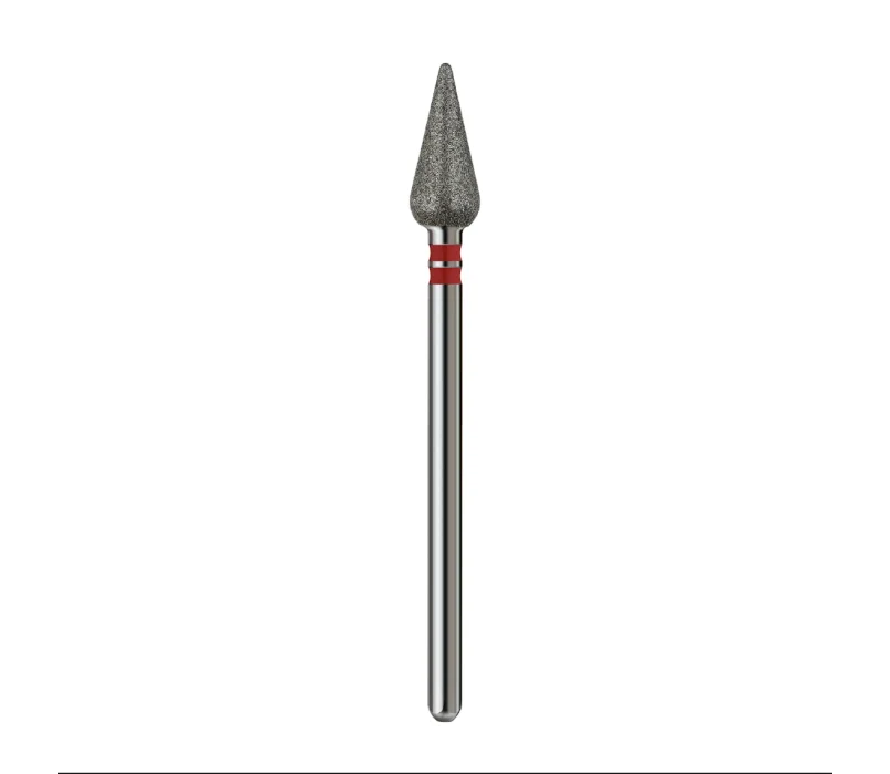 Fraise diamantée, goutte, rouge, 5 mm.