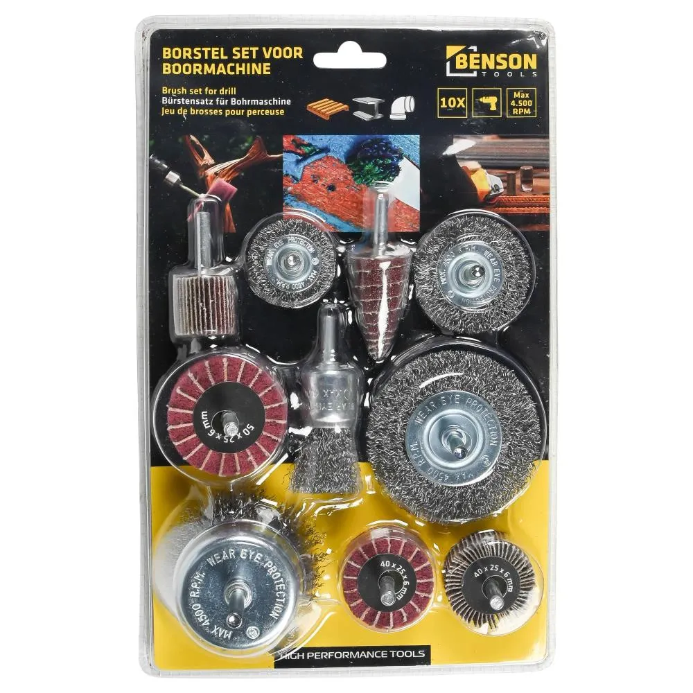 Jeu de brosses pour perceuse 10 pcs