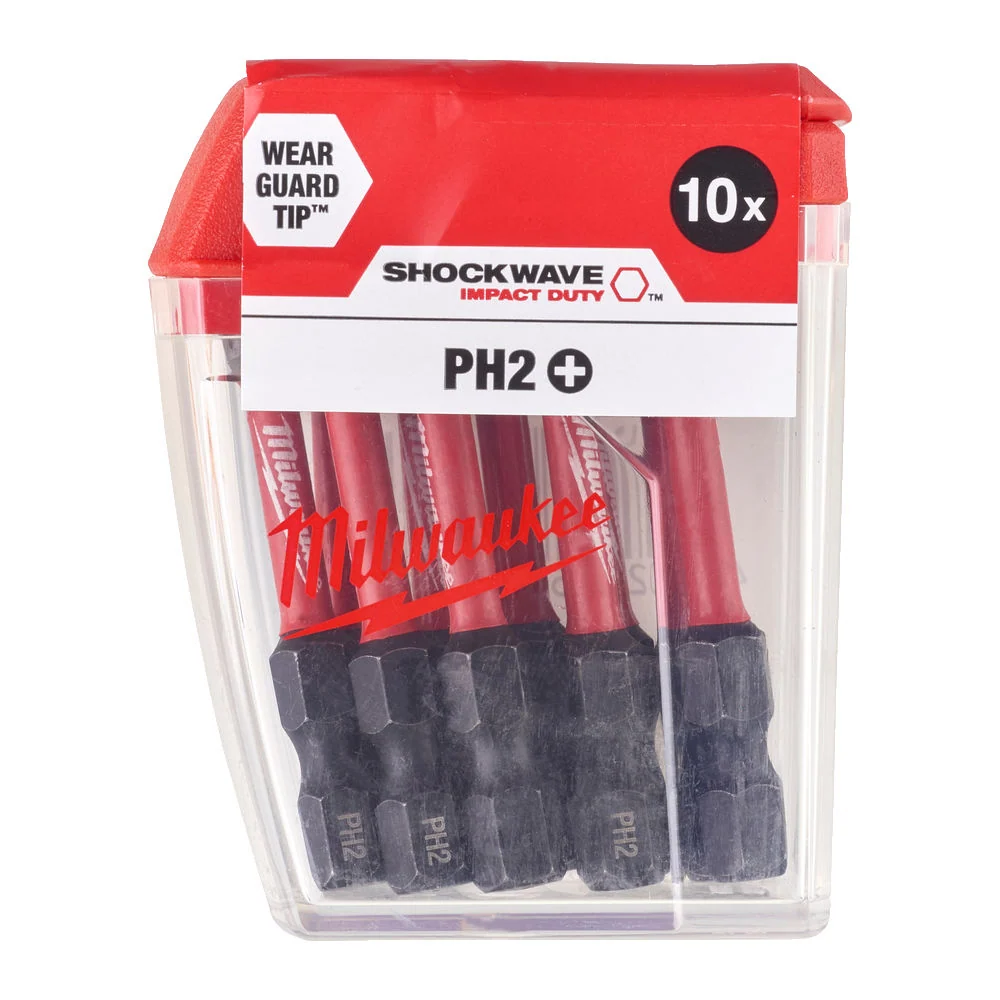 Jeu d'inserts Milwaukee PH2 50 mm 10 pièces