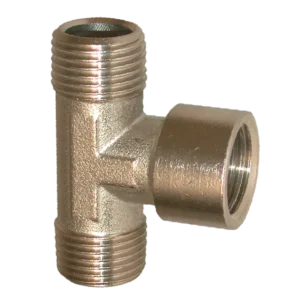 "Té : 1/2"" Mâle/Femelle/Mâle - En Laiton Nickelé (Vrac Par 358902 Lacme