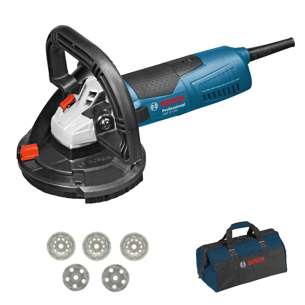 Ponceuse à béton Bosch GBR15 CAG 1500 W avec ensemble de scies cloches