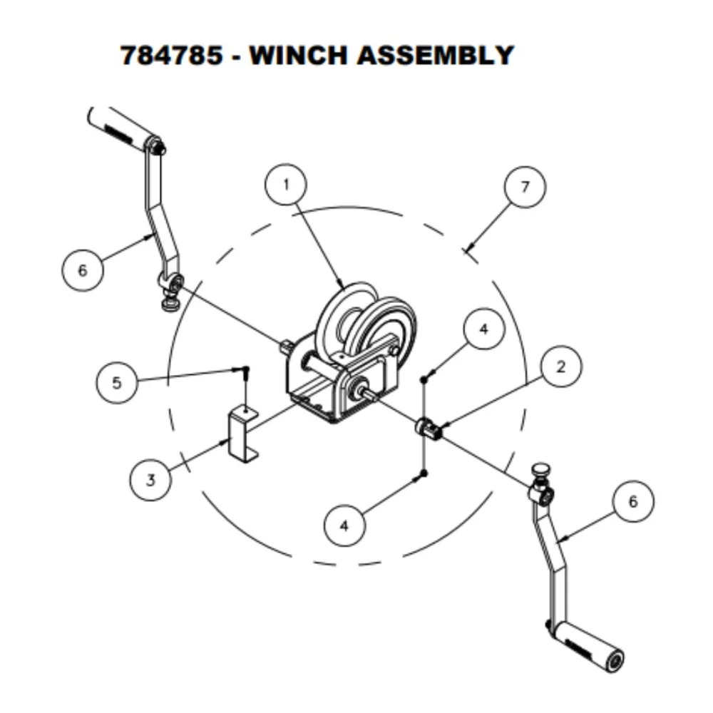 Sumner 784785 Winch Assembly, 2400 séries ascenseurs