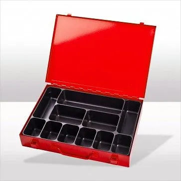 Coffret à outils ADB avec 11 compartiments dimensions extérieures de la mallette LxlxH : 335x24x5 cm couleur : rouge RAL 3...