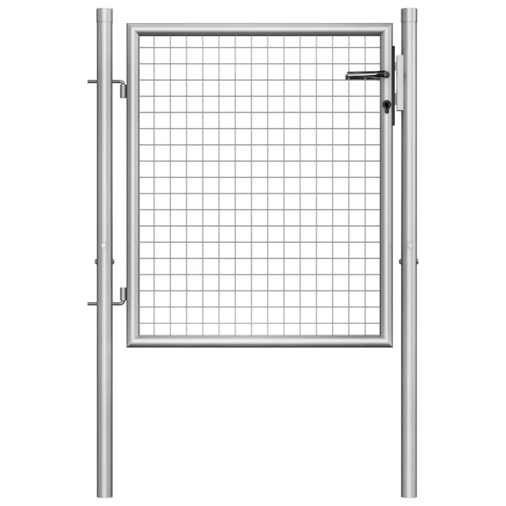 Accessoire de sécurité Porte de jardin Acier galvanisé 105x125 cm Argenté