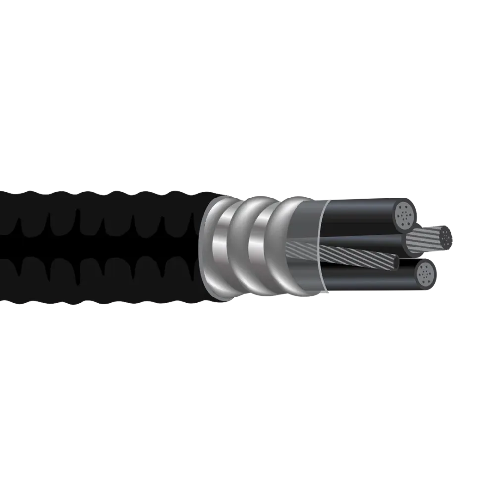 10/3C W/G Aluminum interlocked Armor AIA Copper Conductor Type MC En métal Clad PVC Jacket Control Cable