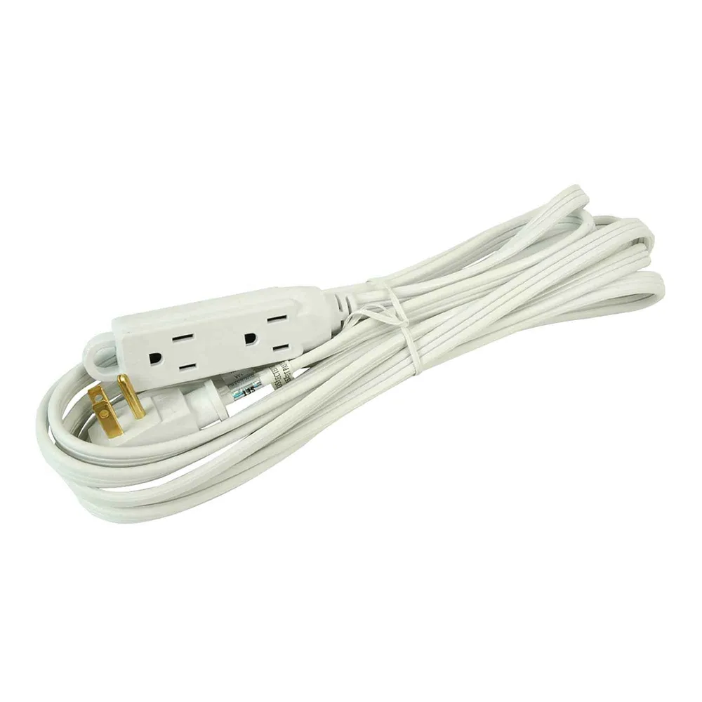 Câble d'alimentation H07RN-F Rallonge électrique à cordon 16/3 SPT-3 de 3 m à 3 prises, blanc