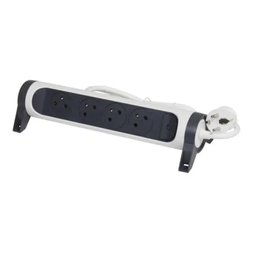 Haute Sécurité NF Rallonge Multiprise LEGRAND 4 Prises 2P+T Bloc Rotatif 1,5m - Interrupteur Lumineux Bleu - 3680W France
