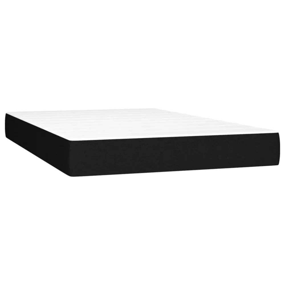 Cadre de lit LED avec sommier tête de lit matelas 120 x 200 cm tissu noir TDL0209285 Éclairage chaud 2700K