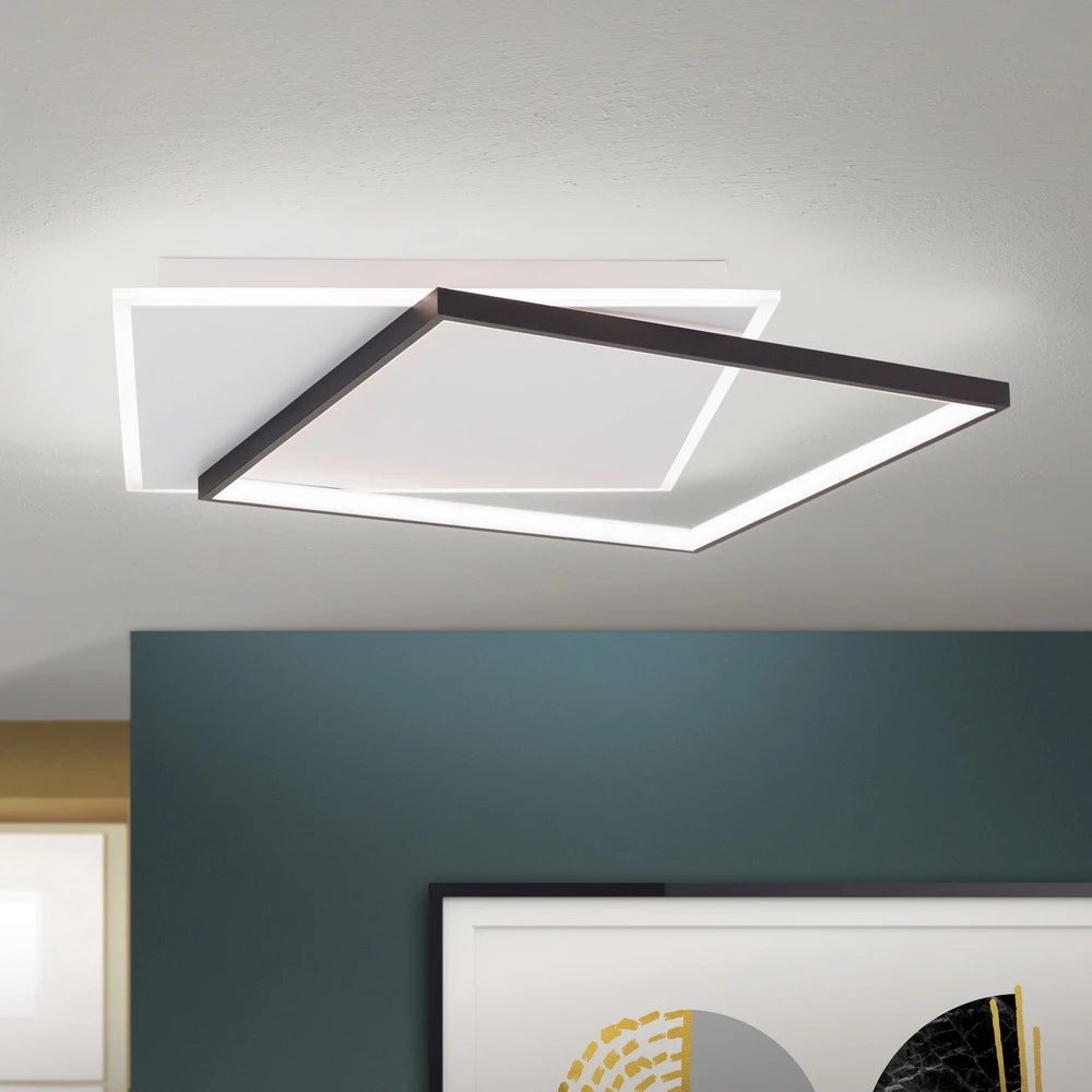Éclairage Décoratif LED Plafonnier LED Emanuel, blanc/noir