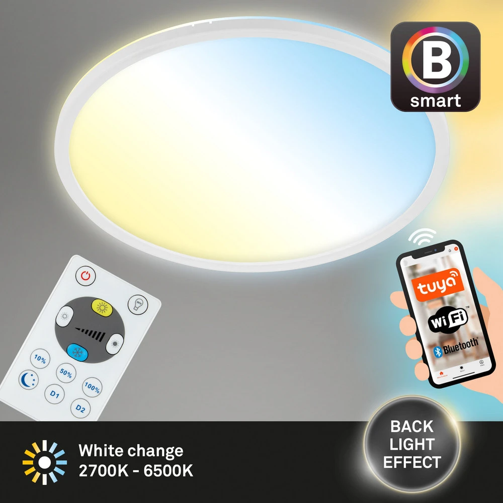 Plafonnier LED Svelte S à intensité variable CCT blanc Ø 29 cm