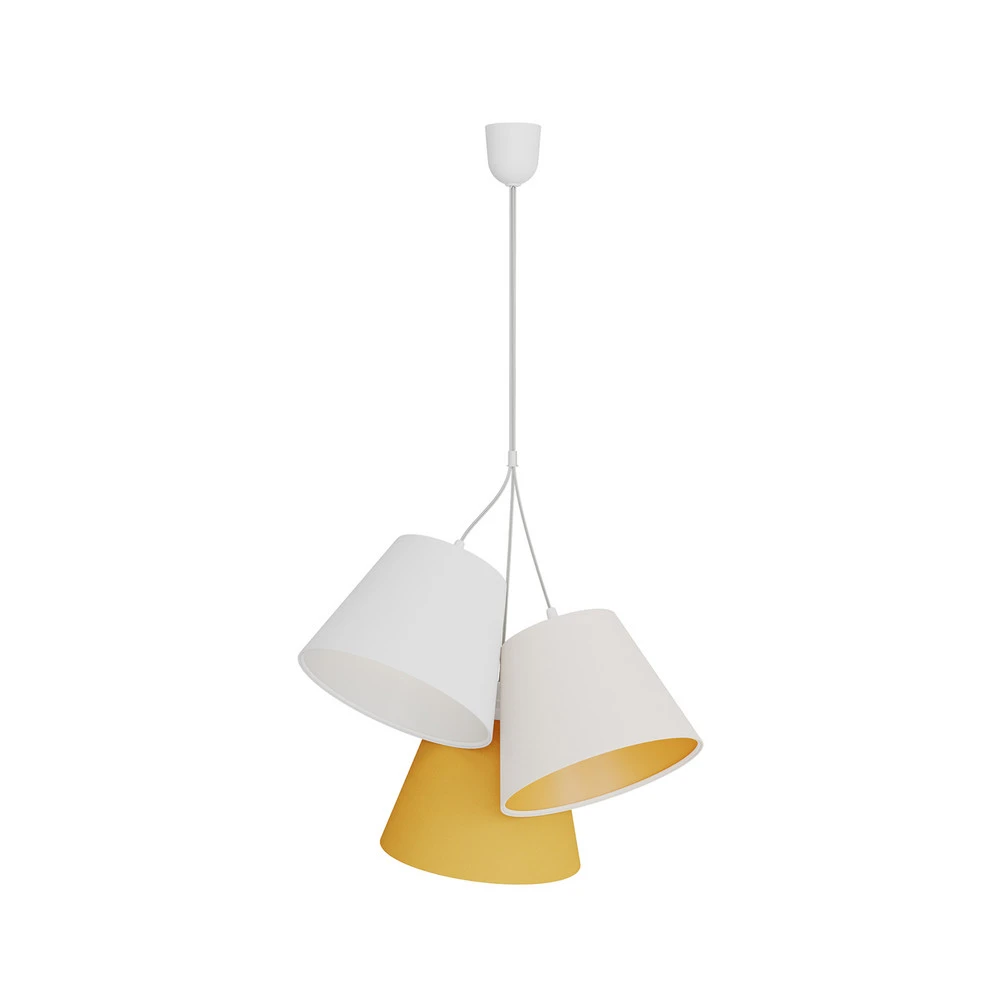 Éclairage LED Haute Luminosité Suspension Zsofia à 3 lampes blanc/orange