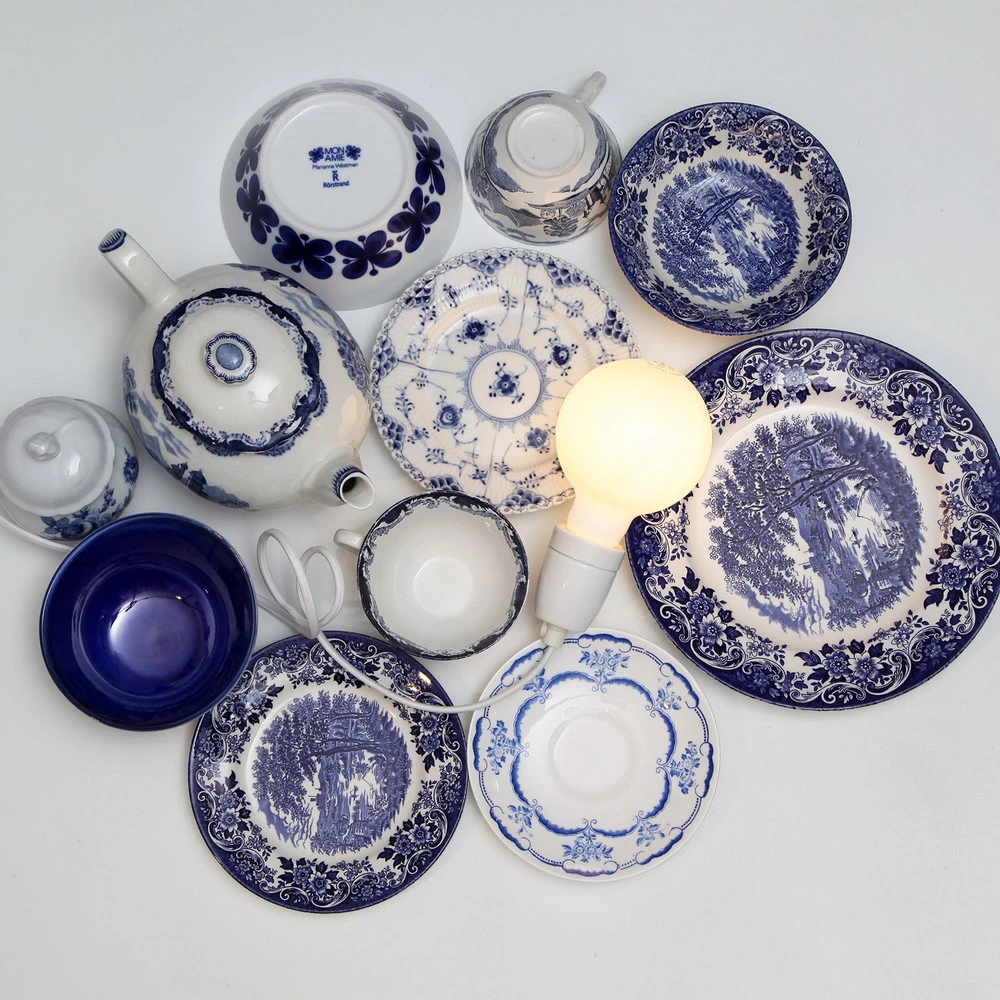 Plafonnier Design Moderne Douille E27 Glaze avec câble, blanc
