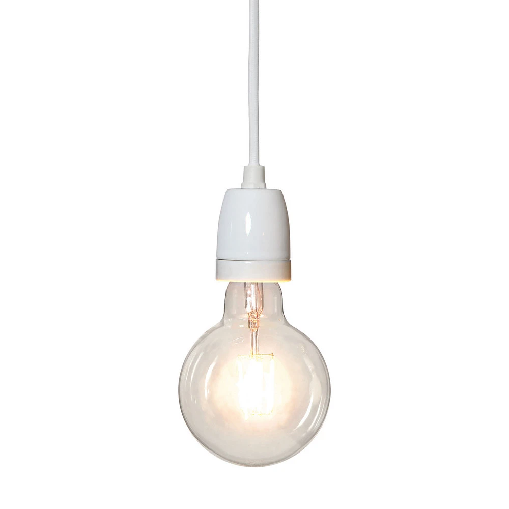 Plafonnier Design Moderne Douille E27 Glaze avec câble, blanc