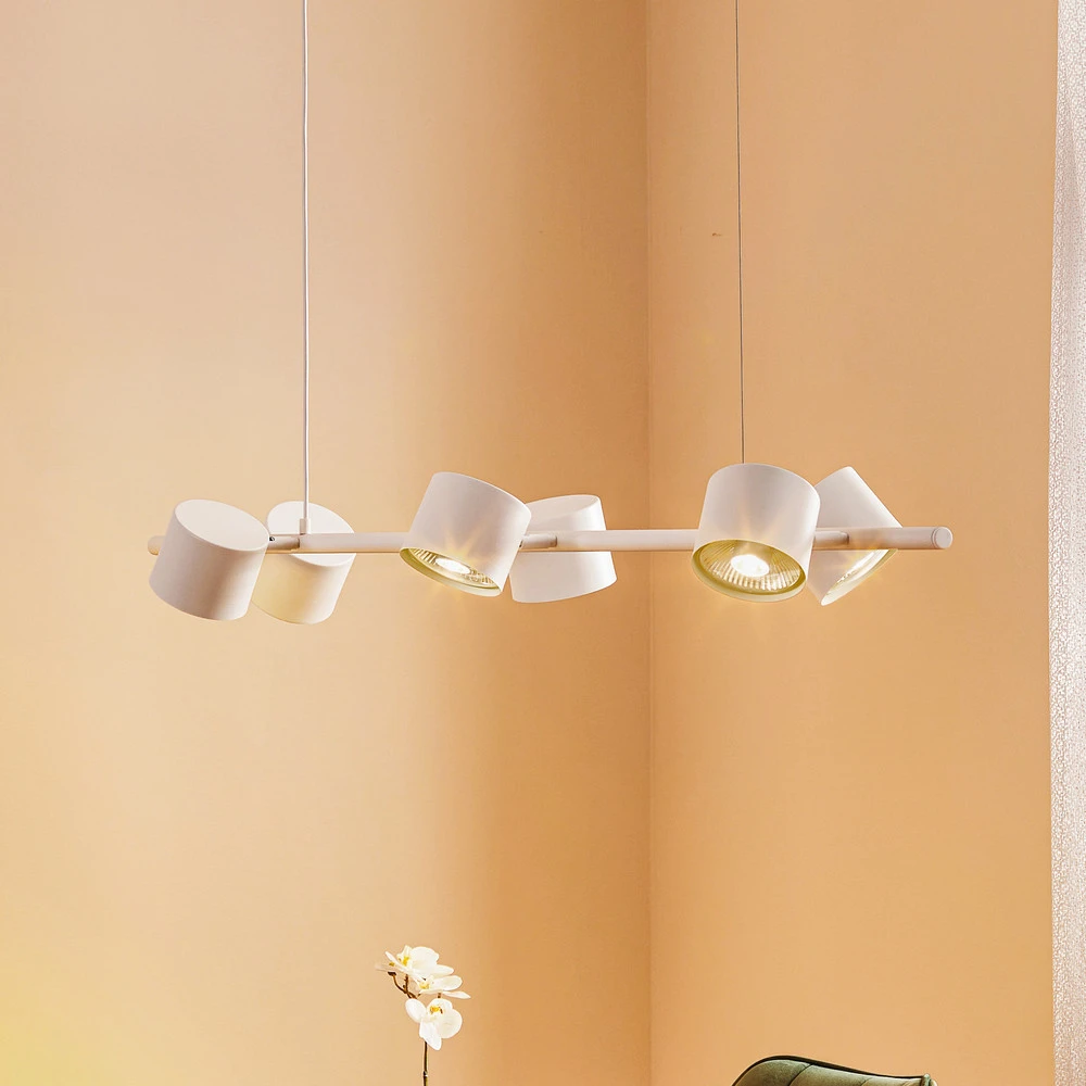 Suspension Bot blanche à six lampes Design minimaliste