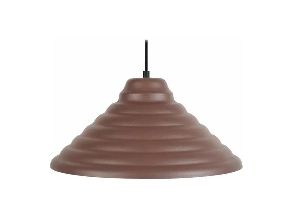 Suspension, conique métal marron 77 cm. avec diffuseur opale