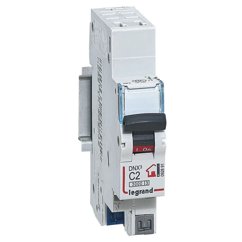 Disjoncteur DNX3 LEGRAND Phase + Neutre 2A bornes automatiques 1 module pour circuit chauffage